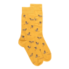 Men's Egyptian cotton socks dog pattern - Yellow Mustard | Doré Doré