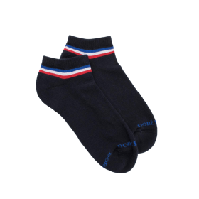Men's cotton terry sports short socks - Dark blue | Doré Doré