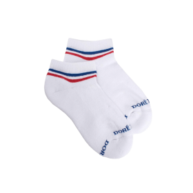 Children's cotton terry sports short socks - White | Doré Doré