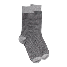 Men's socks egyptian cotton patterned interlacing - Grey Stone | Doré Doré