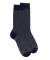 Men's socks egyptian cotton patterned interlacing - Blue sailor