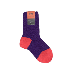 Children's fleece socks - Purple and orange | Doré Doré