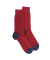 Men's polar wool socks - Red & blue