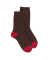 Women's fleece socks - Brown and red