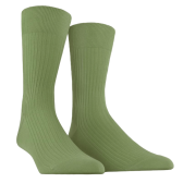 Men's 100% mercerised cotton lisle ribbed socks - Green | Doré Doré