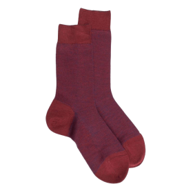 Men's socks Caviar in merino wool - Grey and red | Doré Doré