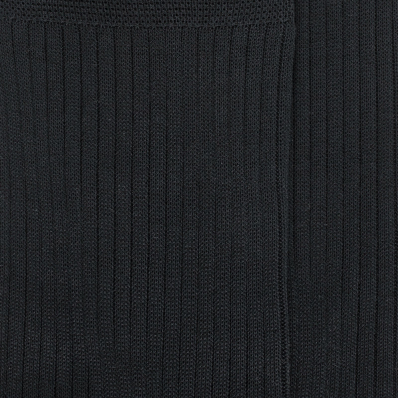7-pack men's 100% mercerised cotton lisle ribbed socks - Black | Doré Doré