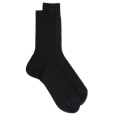 7-Pack men's merino wool ribbed socks - Black | Doré Doré