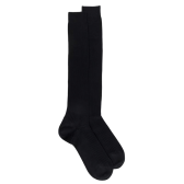 7-pack Ribbed knee-high socks in mercerised cotton - Black | Doré Doré