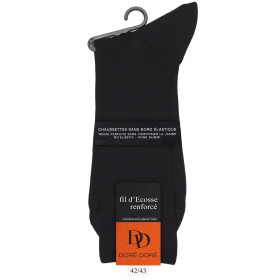 7 pack comfort cotton socks without elasticated top - Black | Doré Doré