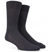 7 pack grey ribbed men's socks 100% mercerised cotton lisle | Doré Doré