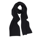 Merino wool, silk and cashmere scarf - Black | Doré Doré