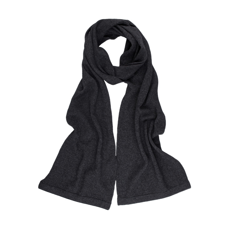 Unisex wool and cashmere plain scarf - Dark grey | Doré Doré