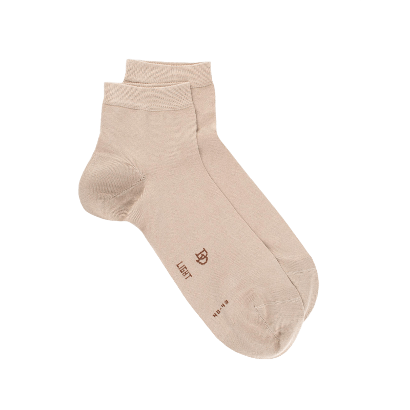 Men's cotton lisle and polyamide sneaker socks - Beige | Doré Doré
