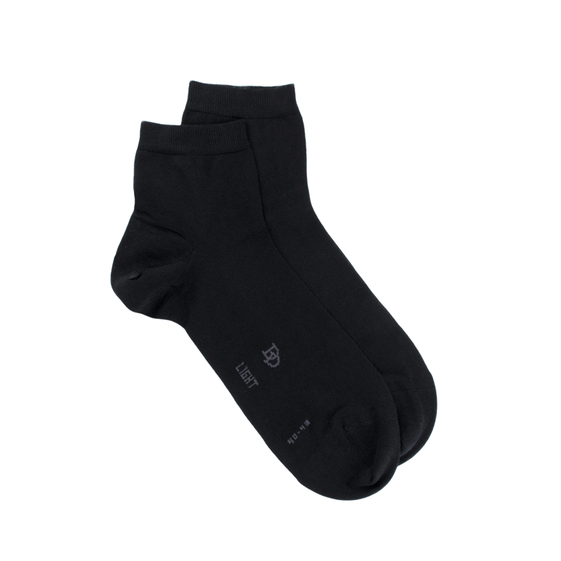 Men's cotton lisle and polyamide sneaker socks - Black | Doré Doré