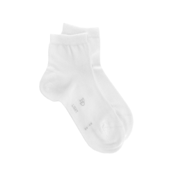 Women's mercerised cotton lisle sneaker socks - White | Doré Doré