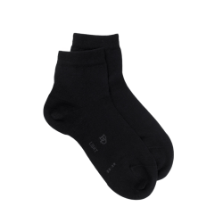 Women's mercerised cotton lisle sneaker socks - Black | Doré Doré