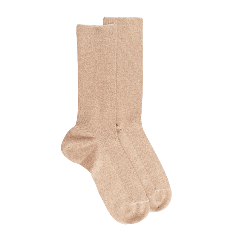 Men's comfort cotton socks with elastic-free edges - Beige | Doré Doré