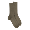 Men's elastic-free ribbed egyptian cotton socks - khaki