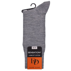 Men's wool and cotton jersey knit socks - Grey | Doré Doré
