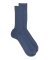 Comfort cotton socks without elasticated top - Blue