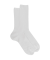Men's elastic-free ribbed cotton lisle socks - White