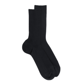 Comfort cotton socks without elasticated top - Black | Doré Doré