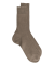 Men's 100% mercerised cotton lisle ribbed socks - Green-brown