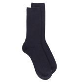 Thick ribbed merino wool socks - Dark blue | Doré Doré
