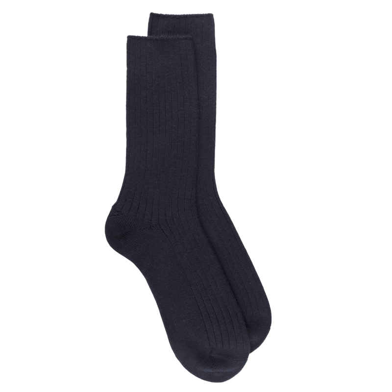 Thick ribbed merino wool socks - Dark blue | Doré Doré
