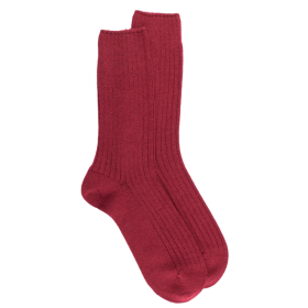 Men's wool ribbed socks - Red | Doré Doré