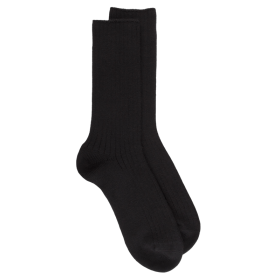 Thick ribbed merino wool socks - Black | Doré Doré