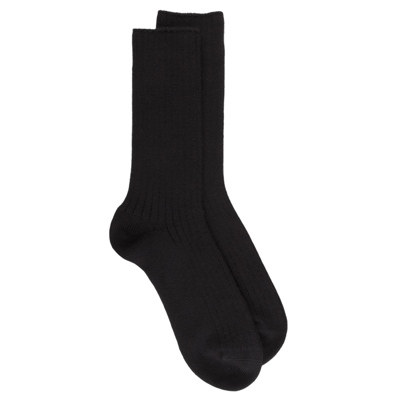 Thick ribbed merino wool socks - Black | Doré Doré