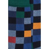 Fancy socks with chess patterns - Green and blue | Doré Doré