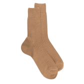Men's merino wool ribbed socks - Sand | Doré Doré