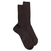 Men's merino wool ribbed socks - Chocolate brown | Doré Doré