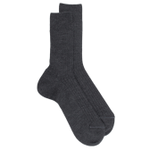 Men's merino wool ribbed socks - Dark grey | Doré Doré