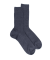 Men's merino wool ribbed socks - Denim blue