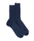 Men's wool ribbed socks - Navy Blue