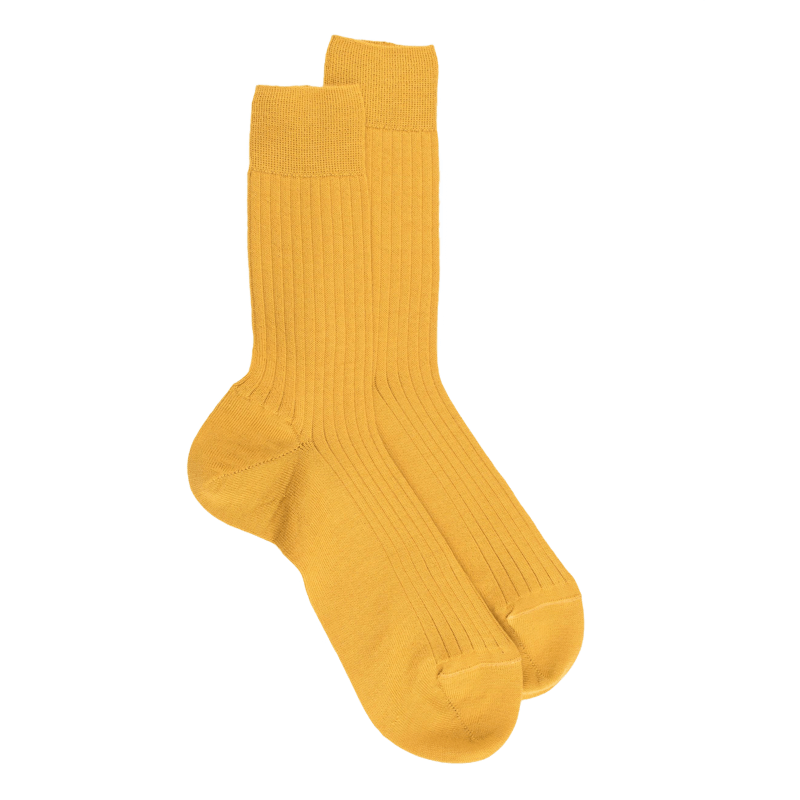 Men's merino wool ribbed socks - Yellow | Doré Doré