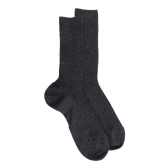 Men's 100% merino wool ribbed socks - Dark grey | Doré Doré