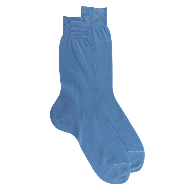 Luxury socks in fine mercerised cotton - Light blue | Doré Doré