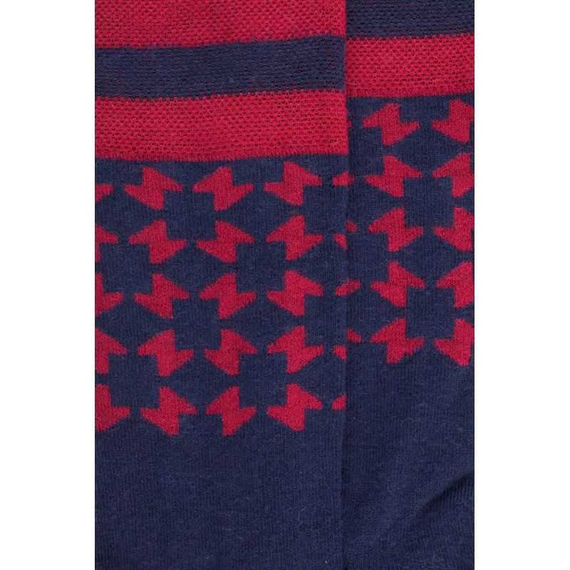 Children's wool socks with geometric patterns - Red and blue | Doré Doré