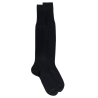 Men's cotton lisle jersey knit knee-high socks - Black