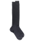 Men's pure cotton lisle ribbed knee-high socks - Dark Grey
