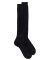Ribbed knee-high socks in mercerised cotton lisle - Black