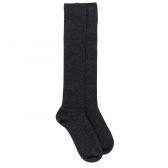 Men's thick merino wool ribbed knee-high socks - Dark grey | Doré Doré