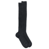 Men's merino wool ribbed knee-high socks  - Dark grey