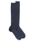Men's long ribbed wool socks - Blue