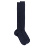 Men's merino wool ribbed knee-high socks  - Dark blue